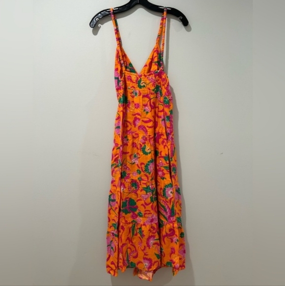 Derek Lam 10 Crosby Cecelia Tiered Linen Blend MidiDress Size 2 - Picture 4 of 11